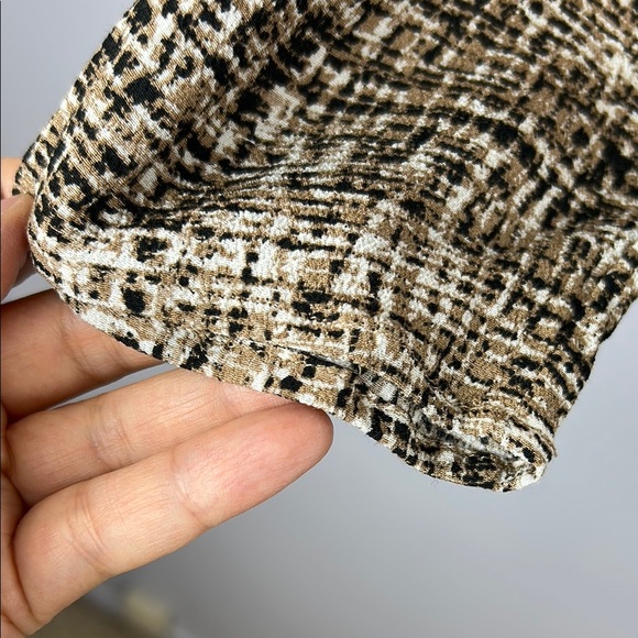 J.Jill Tan and Brown Relaxed Long Sleeve Blouse Size Large - Picture 5 of 9